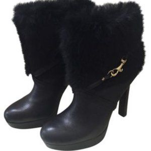 Coach Athena Rabbit Fur Booties